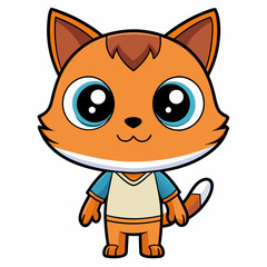 A Chibi Cat isolated art vector