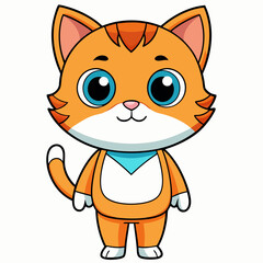 A Chibi Cat isolated art vector