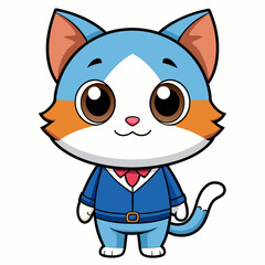 A Chibi Cat isolated art vector