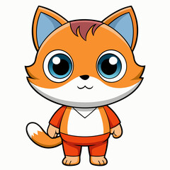 A Chibi Cat isolated art vector