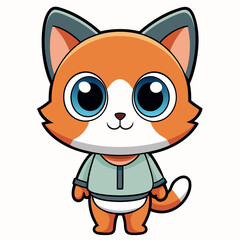 A Chibi Cat isolated art vector