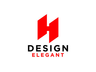 Abstract Initial Letter H Logo. Geometric Line Style isolated on White Background. Usable for Business and Branding Logos.