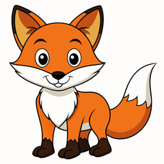 Obraz premium fox standing art vector