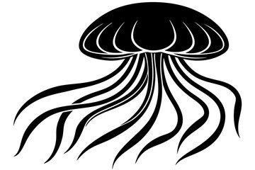 
silhouette vector of a jellyfish, jellyfish icon
