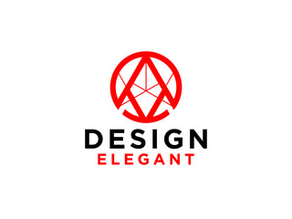 Abstract Initial Letter A Logo. Geometric Triangle isolated on White Background.