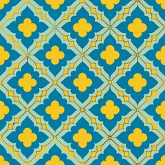seamless pattern of geometric quatrefoil patterns