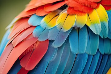 Obraz premium Close up of parrot feathers background
