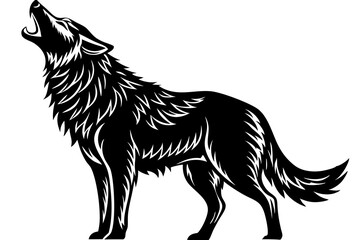 Wolf Howling  art vector