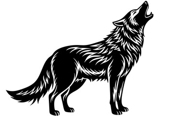 Wolf Howling  art vector