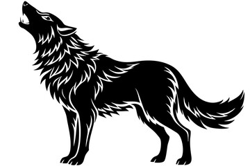 Wolf Howling  art vector