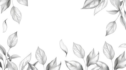 Border with light brown leaves, blank page