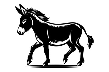 Obraz premium donkey silhouette vector illustration - Generative AI