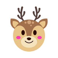 Animal deer cartoon, digital art illustration.
