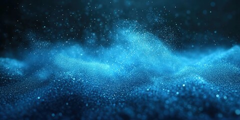 Abstract Blue Particle Waves
