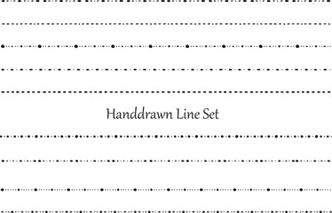 手描きの点のラインセット