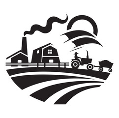 Farm animal logo design vector silhouette.