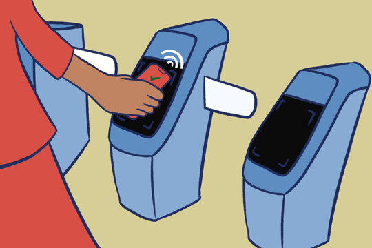 Contactless payment for train travel.