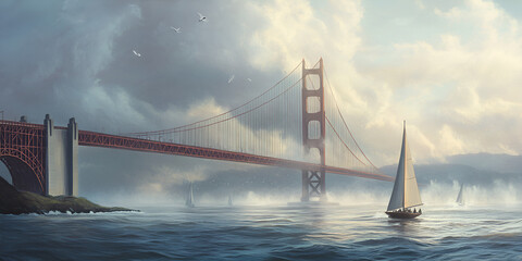 Obraz premium golden gate bridge city,San Francisco Bay Bridge