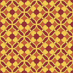 seamless pattern of textured quatrefoil designs