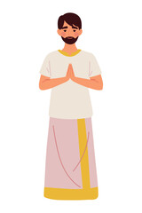 Fototapeta premium hindu man making namaste greeting