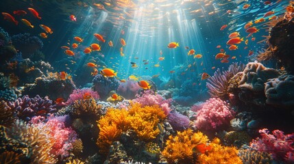 Fototapeta premium Vibrant Coral Reef Underwater Paradise