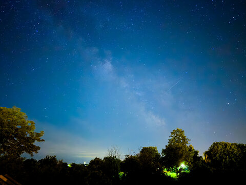 Village under the night sky
