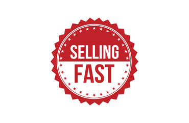 Red banner Selling Fast isolated on white background.
