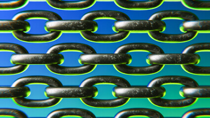 Metal Chain - Blockchain Concept