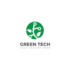 Creative Green tech logo design 
