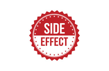 Red banner side effect isolated on white background.