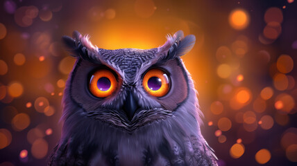 Owl Illustration in Animated Style