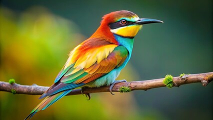 Obraz premium Elegant bird with colorful plumage perched on a branch, avian, wildlife, feathers, beak, wings, nature, beauty, graceful, flight