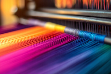 Artisanal Weaving with Colorful Threads
