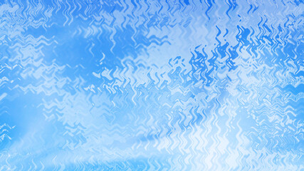 The image shows a cool blue water surface with a clear texture, resembling a pool or winter scene, featuring bubbles and light reflections