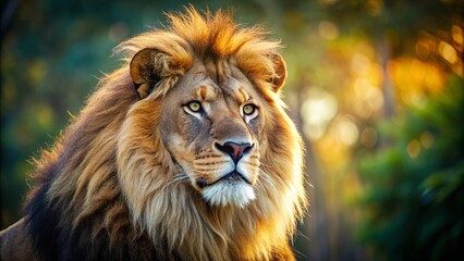 Obraz premium Close-up photo of a majestic lion in its natural habitat, wildlife, animal, lion, predator, wildlife photography, nature, safari