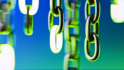 Glowing Chains with Blue Background