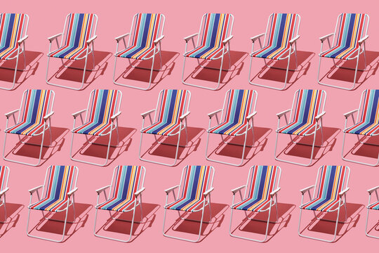 pattern of striped folding chairs