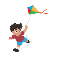 boy flying kite