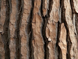 Obraz premium Close-up of tree bark texture, sunlight creating intricate patterns, nature background with copy space, more clarity with clear light and sharp focus, high detailed