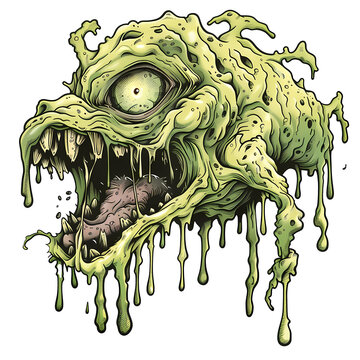  slime monster illustration for tshirt design