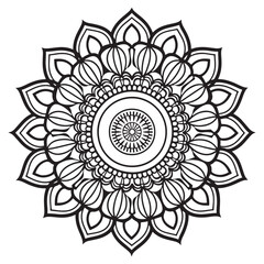 Outline Mandala for coloring book.