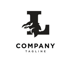 Letter L Raven Logo Icon Vector