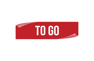 Red banner to go isolated on white background.