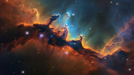 Fototapeta premium A close-up view of an emission nebula that looks like a celestial dragon