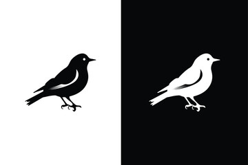 Bird icon silhouette. Vector elements for design. Bird black white Silhouette vector.