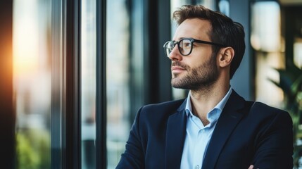 Fototapeta premium portrait of successful senior businessman consultant looking at camera and smiling inside modern office building