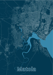 Matola, Mozambique artistic blueprint map poster