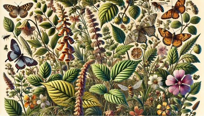 Obraz premium Close Up Plant Elements. Nature Background