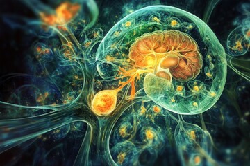 Fototapeta premium An abstract representation of neural connections illustrating the complexity of the human brain and its functions.