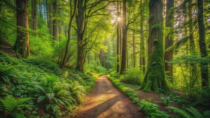 A picturesque hiking trail through a lush forest , wanderweg, nature, trail, hiking, forest, outdoor, adventure